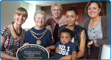Professor Lesley page of the Royal College of Midwives officially opened Cossham Birth Centre.