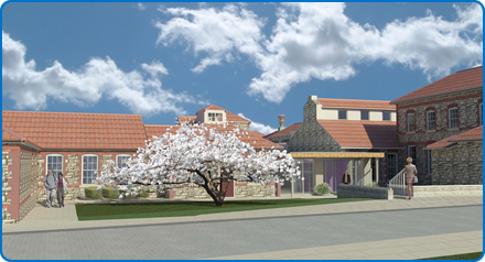 Artist impression: Breast Care Centre & Macmillan Wellbeing Centre plans Cherrytree view.