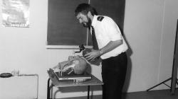 Camera photo of Practising intubation skills