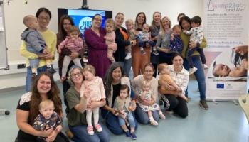 Mothers & babies group photo at Bump2Baby gestational diabetes study tea party