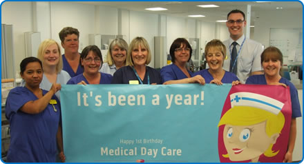 The Medical Day Care Unit celebrate the anniversary of the move into their unit in the Brunel building Southmead Hospital Bristo The Medical Day Care Unit celebrate the anniversary of the move into their unit in the Brunel building Southmead Hospital Bristol