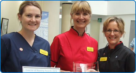 Rachel Tonks and Gina Augarde Mendip Birth Centre receive their award from Director of Nursing Sue Jones at Nurses Day 2016 awards Rachel Tonks and Gina Augarde Mendip Birth Centre receive their award from Director of Nursing Sue Jones at Nurses Day 2016 awards