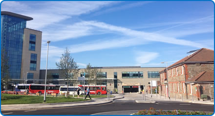 The new Brunel building car park at Southmead Hospital Bristol