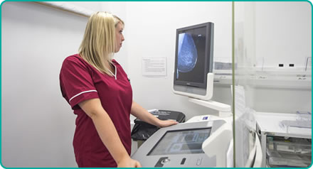 Nichola Richards Breast Screening Nurse in mammography room