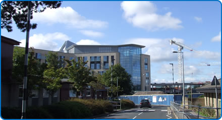 Building work on the extension of the Brunel building at Southmead Hospital Bristol