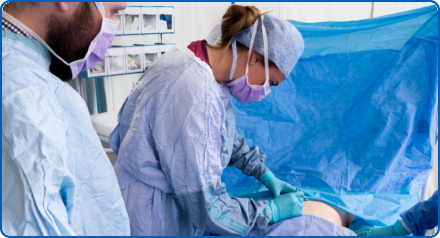 Doctor in simulated surgery. Doctor in simulated surgery.