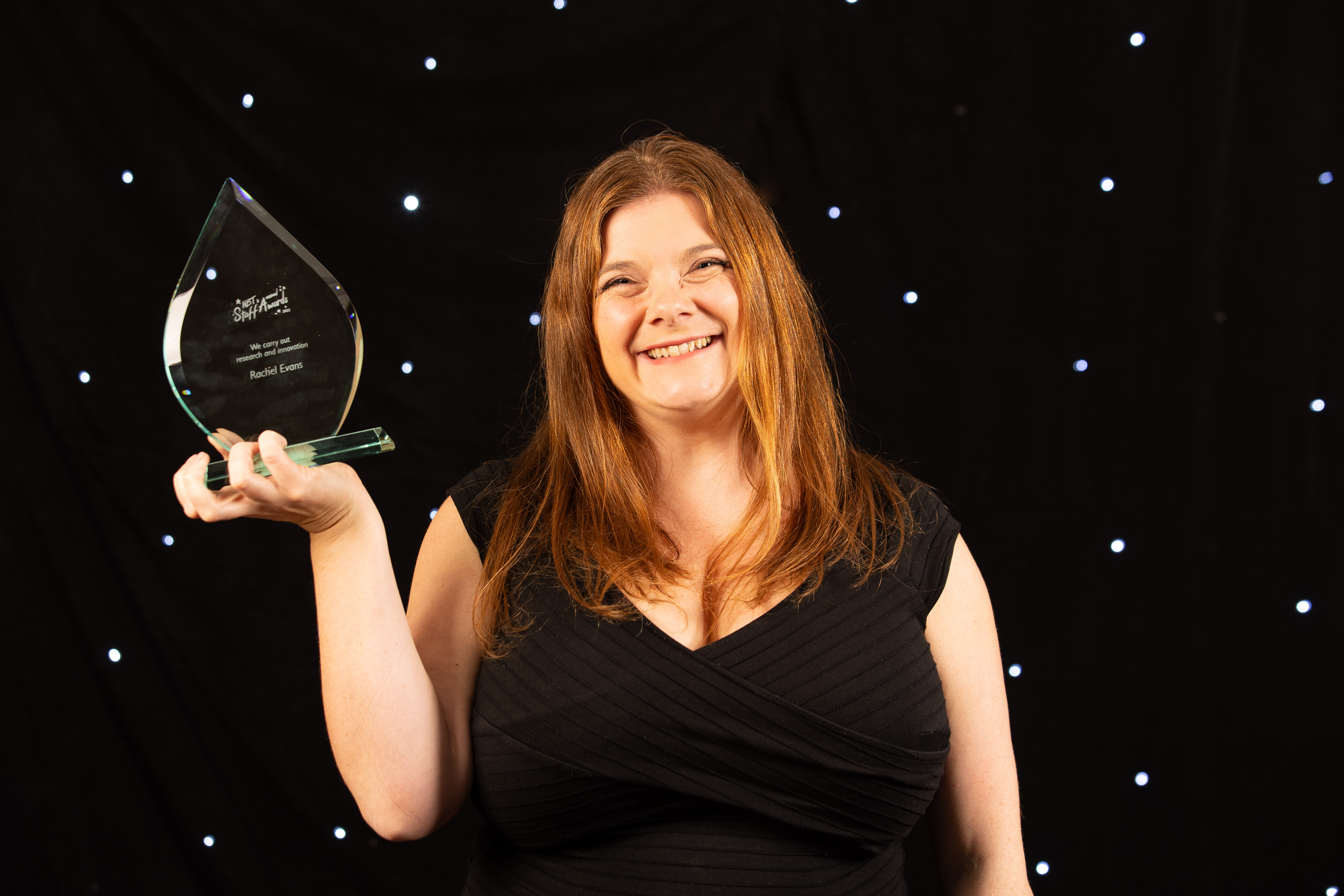 Rachel Evans, winner of the We carry out research and innovation award