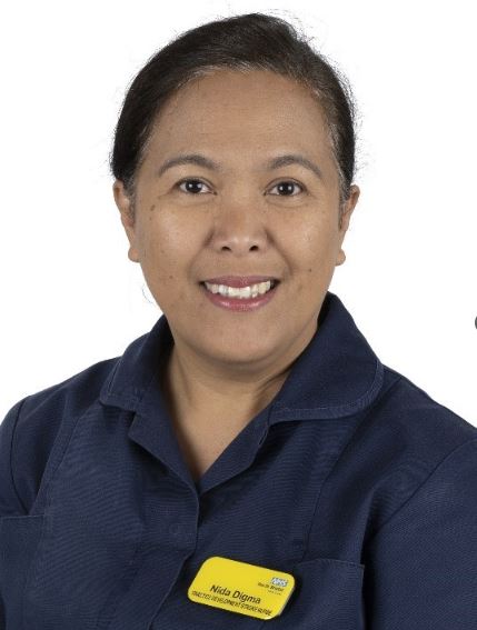 Nida Digma, Stroke Practice Development Nurse at NBT, photographed in uniform on white background
