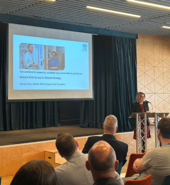 Maria Kane delivers her keynote at the Local Health Tech Showcase 2026