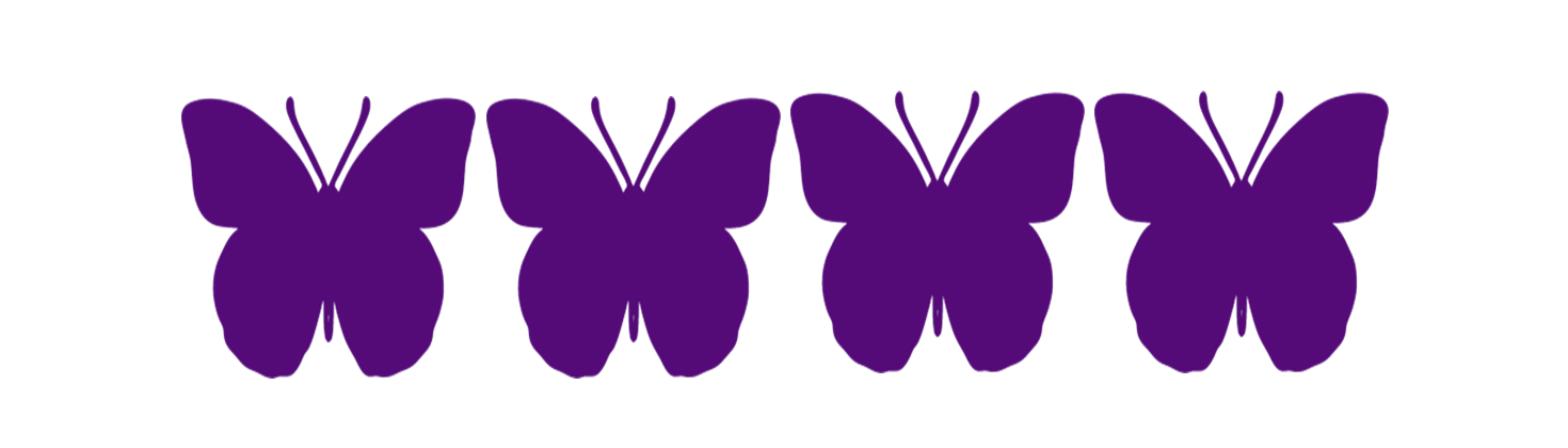 four purple butterfly shaped icons