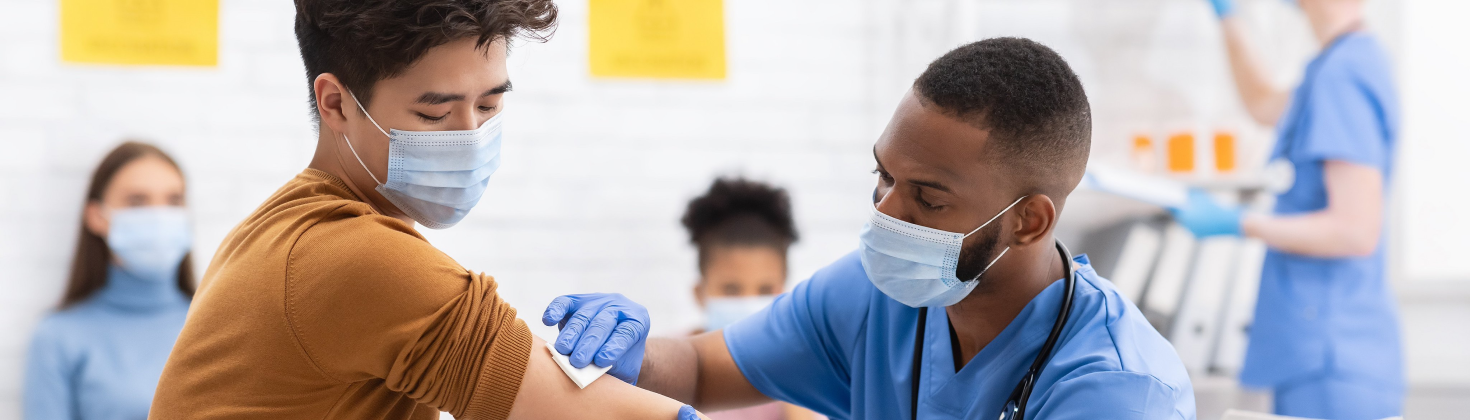 Patient receiving COVID vaccine