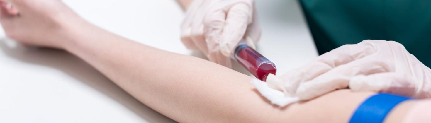 Patient having a blood test