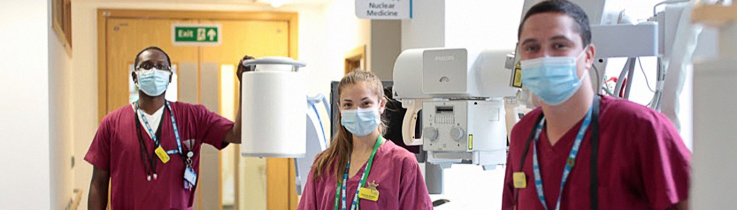 Doctors receiving new medical equipment