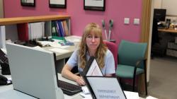 Adel Buck, Emergency Department Reception, Brunel building, Southmead Hospital