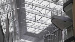 Atrium art neon light sculpture by Tobias Rehberger.