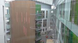 Atrium art neon light sculpture by Tobias Rehberger.