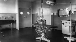 Camera photo of Ear Nose and Throat (ENT) theatre, around the year 1963.