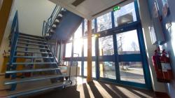 Stairwell & entrance inside Bristol Centre for Enablement