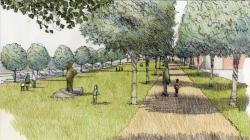 Bear in Lime Park by Laura Ford - artisit impression by Richard Carman