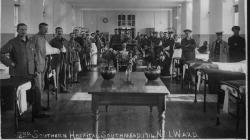 Black and white photo of Ward 1 at the 2nd Southern Hospital, around the year 1914.