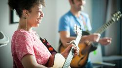We work with national music agency Superact to bring melody to the hospital