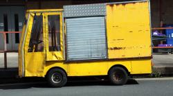 Yellow truck at Frenchay Hospital