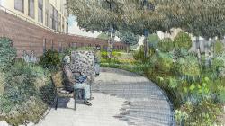 Medical day garden Screen by Jacqui Poncelet - artists impression