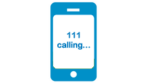 Graphic of mobile phone calling 111