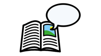 AAC WEST patient stories AAC icon of open book and a speech bubble coming out of it