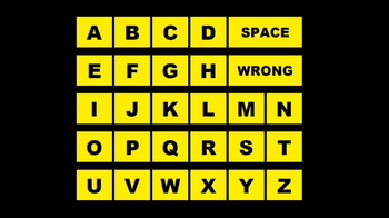 Black background, yellow keyboard tiles, and black letters of the alphabet