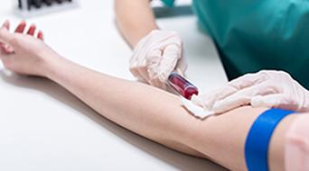 Patient having a blood test
