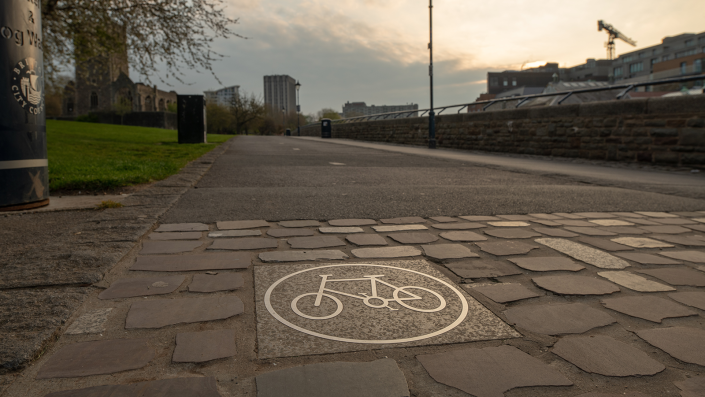 Cycle path in Bristol