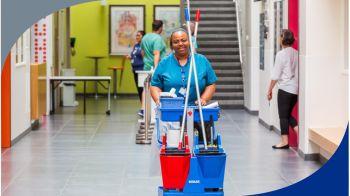 Smiling cleaning lady