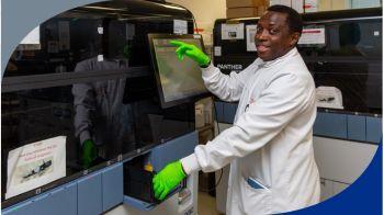 Happy lab technician