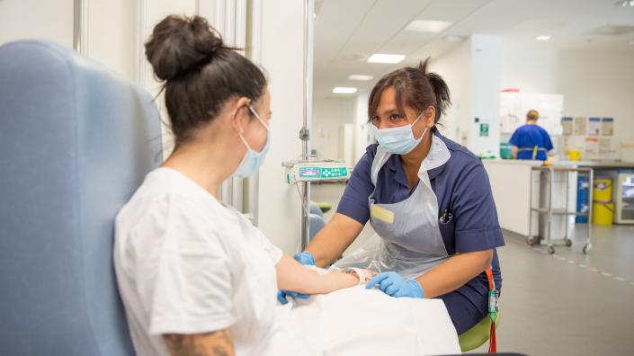 Nurse with patient