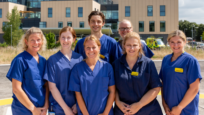 Nurses outside Brunel building Nurses outside Brunel building