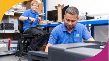 IT technicians working on computers