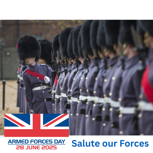 Image of guards lined up for Armed Forces Day