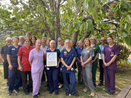 NICU team with their Baby Friendly Initiative plaque NICU team with their Baby Friendly Initiative plaque