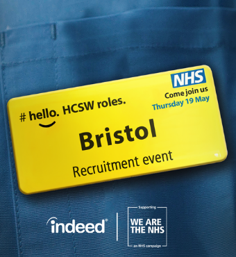 Yellow NHS #hello badge