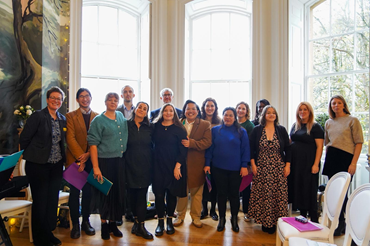 A group of people gathered together