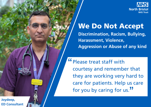 A picture of a man in scrubs, next to the words "We Do Not Accept".