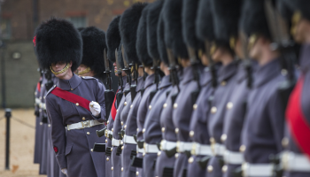 Image of guards lined up for Armed Forces Day