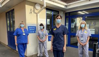 Portishead community midwives outside their new home in the St Barnabas Centre